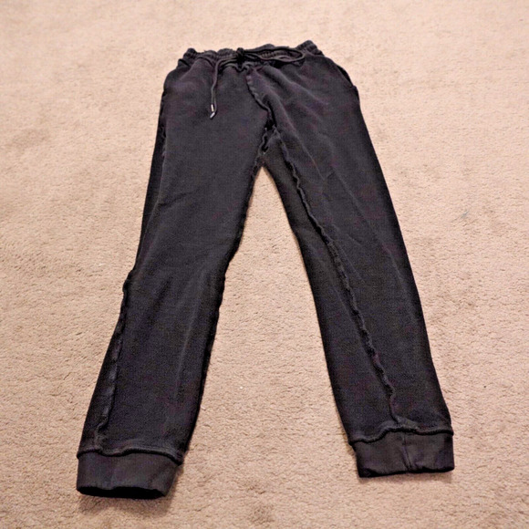 Guizio Small Inside out Joggers Distressed Track Sweatpant Black - Picture 2 of 11